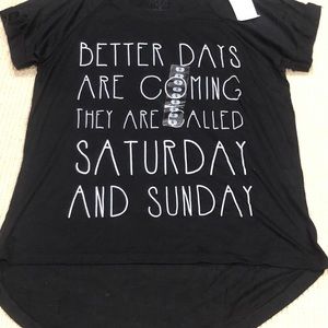 NWT Black Hi-Low Graphic Tee